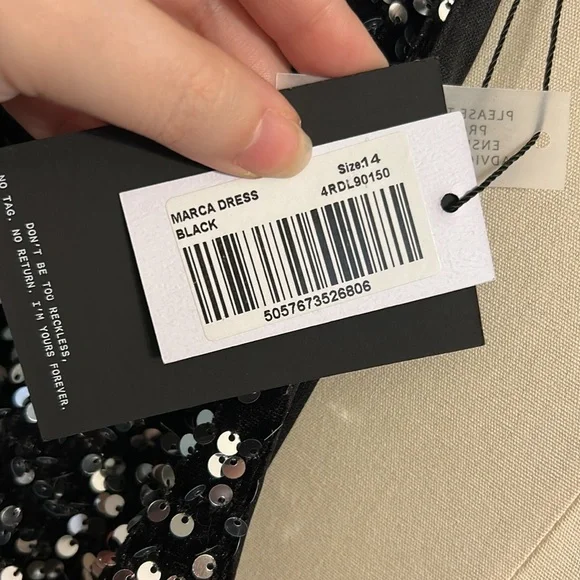 4th & Reckless Black Open Back Sequin T-Shirt Dress - Marca - Picture 7 of 9